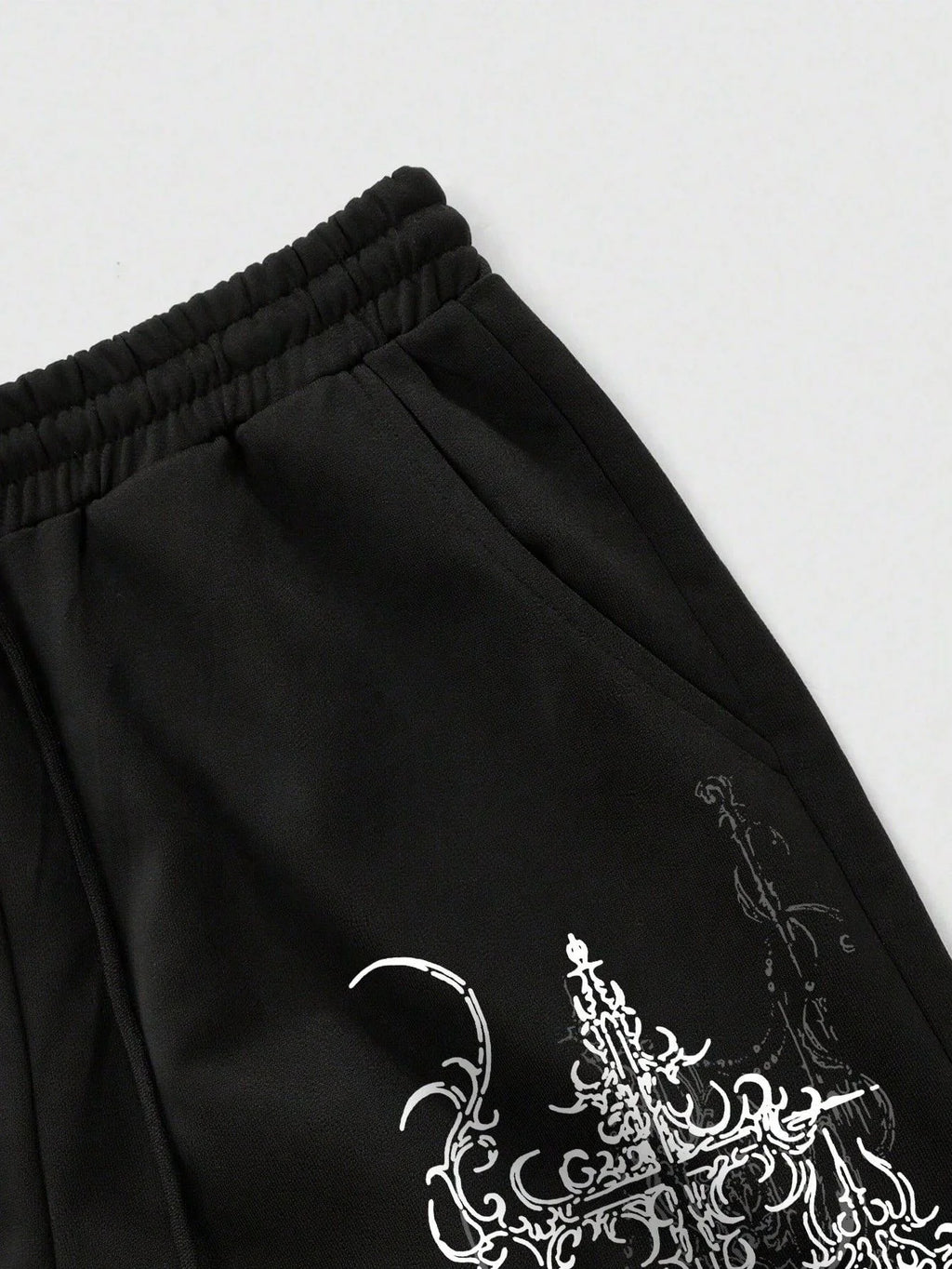 Men's and Women's Y2K Gothic Angel Print Wide Leg Sports Pants Street Wear Hip-hop Casual Drawstring Pants Harajuku Street Style
