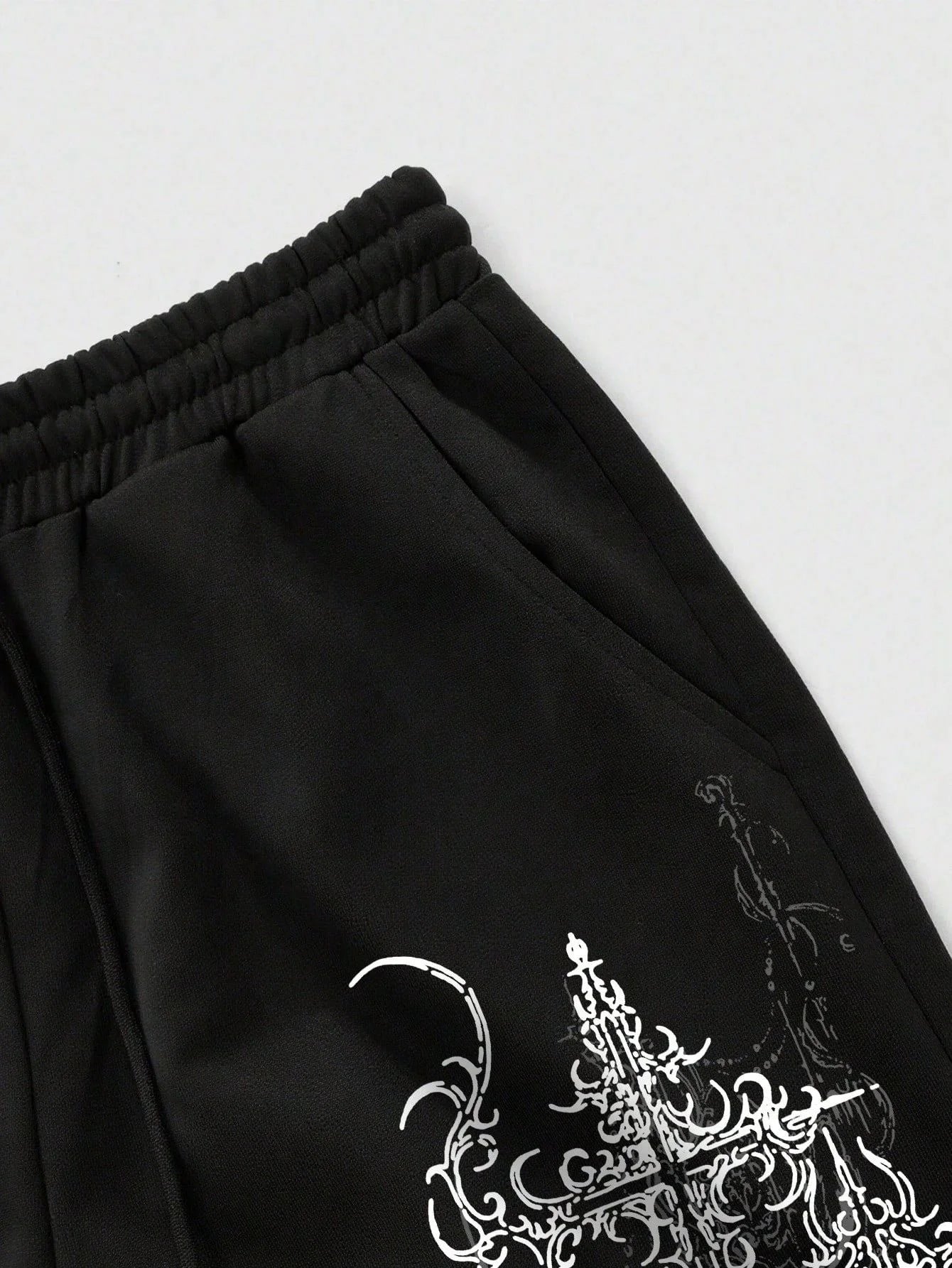 Men's and Women's Y2K Gothic Angel Print Wide Leg Sports Pants Street Wear Hip-hop Casual Drawstring Pants Harajuku Street Style